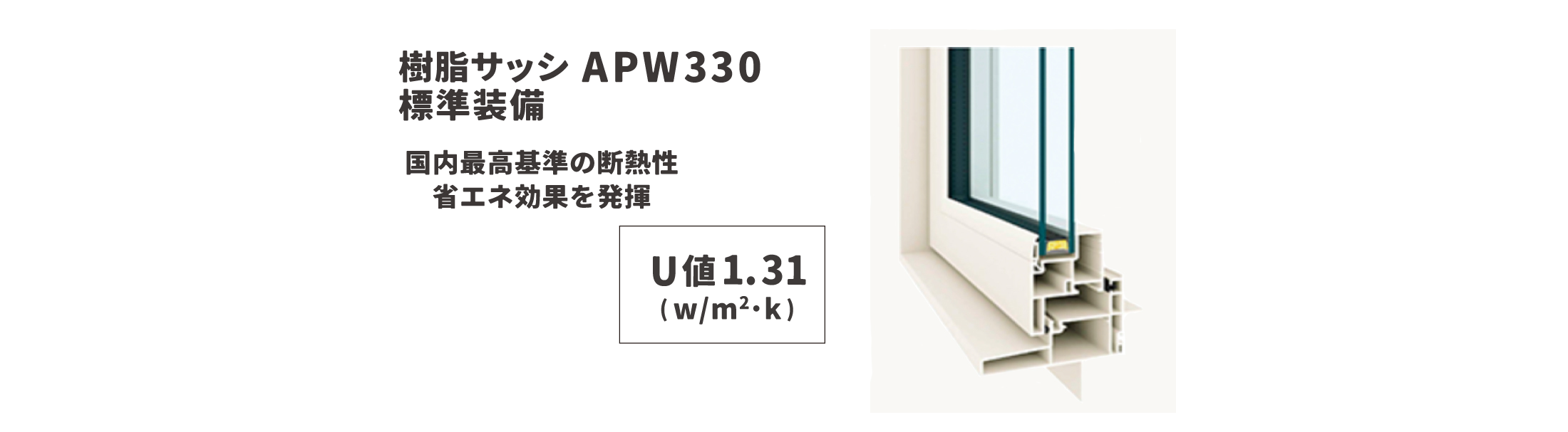 オール樹脂サッシ「APW330」標準装備